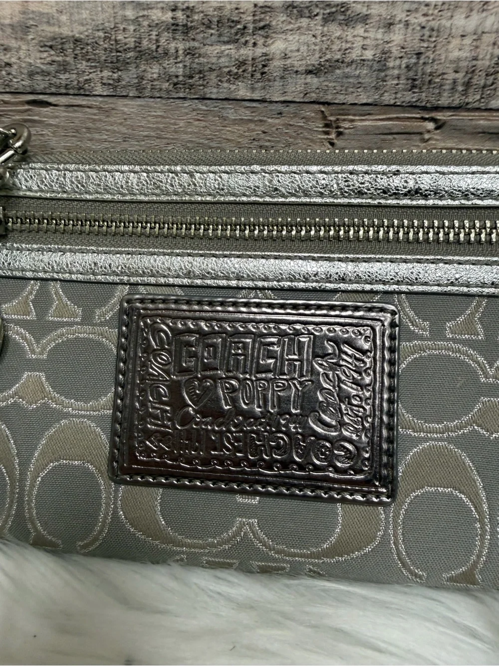 Coach wristlet silver